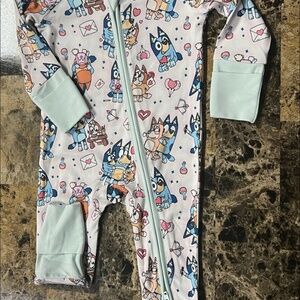 Bamboo Bliss Valentine Bluey onesie